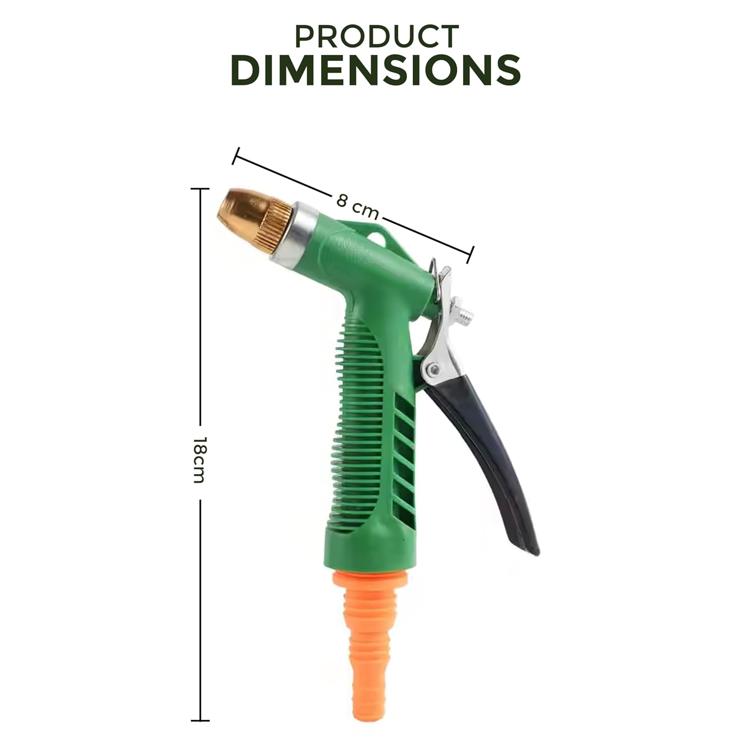 High-Pressure Garden Water Spray Gun | 3 Adjustable Spray Patterns | Hands-Free Operation, Durable Brass Nozzle for Car Washing, Plant Watering, and Pet Cleaning - Pack Of 1 - Image 5